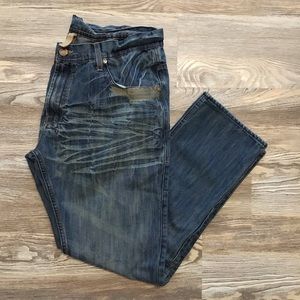 Jordan Craig Embroidered Straight Leg Medium Wash Jeans 38 x 32
